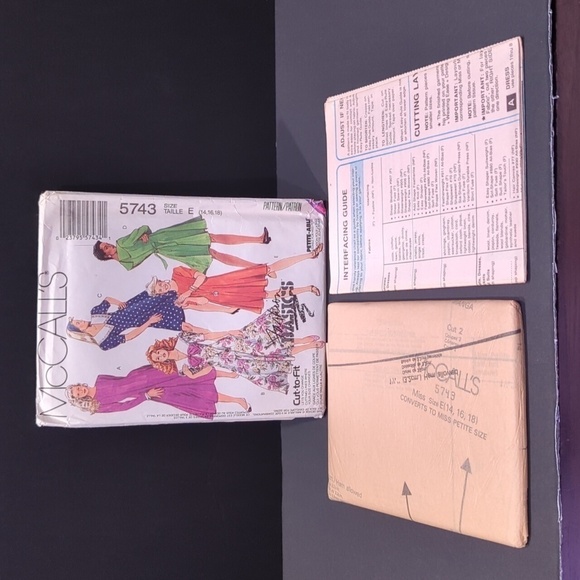 McCalls Fashion Basics Pattern 5743 Dresses in 2 Lengths Size 14-18 Uncut - Picture 4 of 4